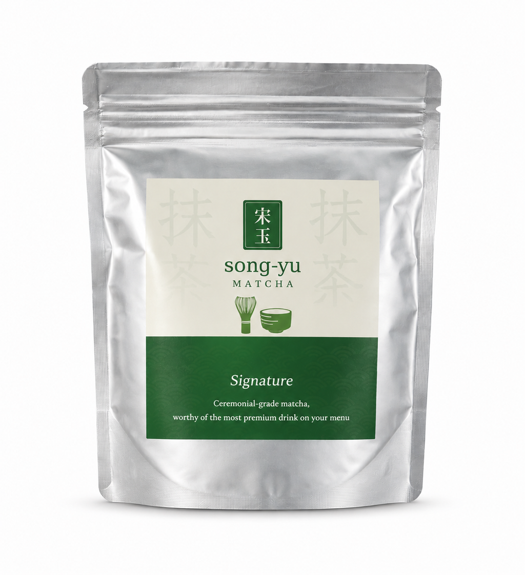 Signature：Ceremonial-grade matcha